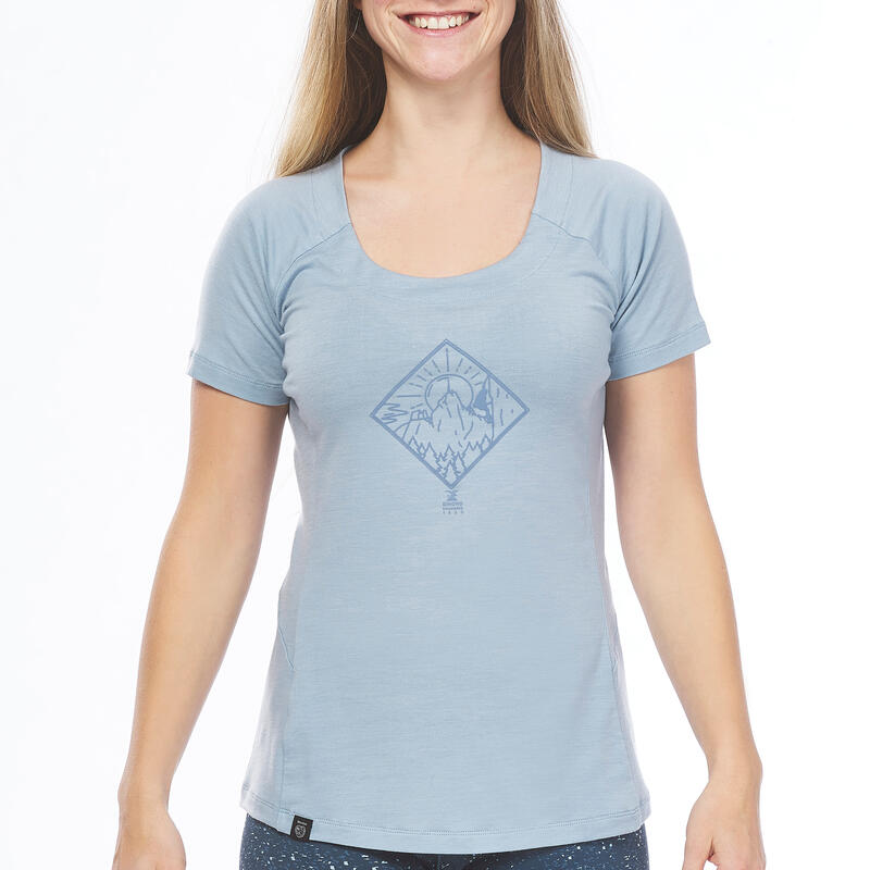 Camiseta de escalada y montaña lana merina Mujer Simond Edge