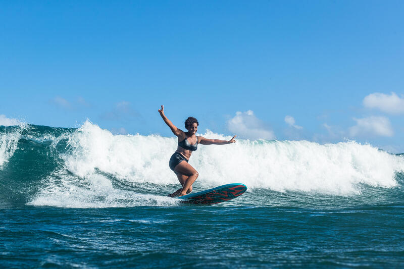 Top bikini Mujer surf aros talla grande negro