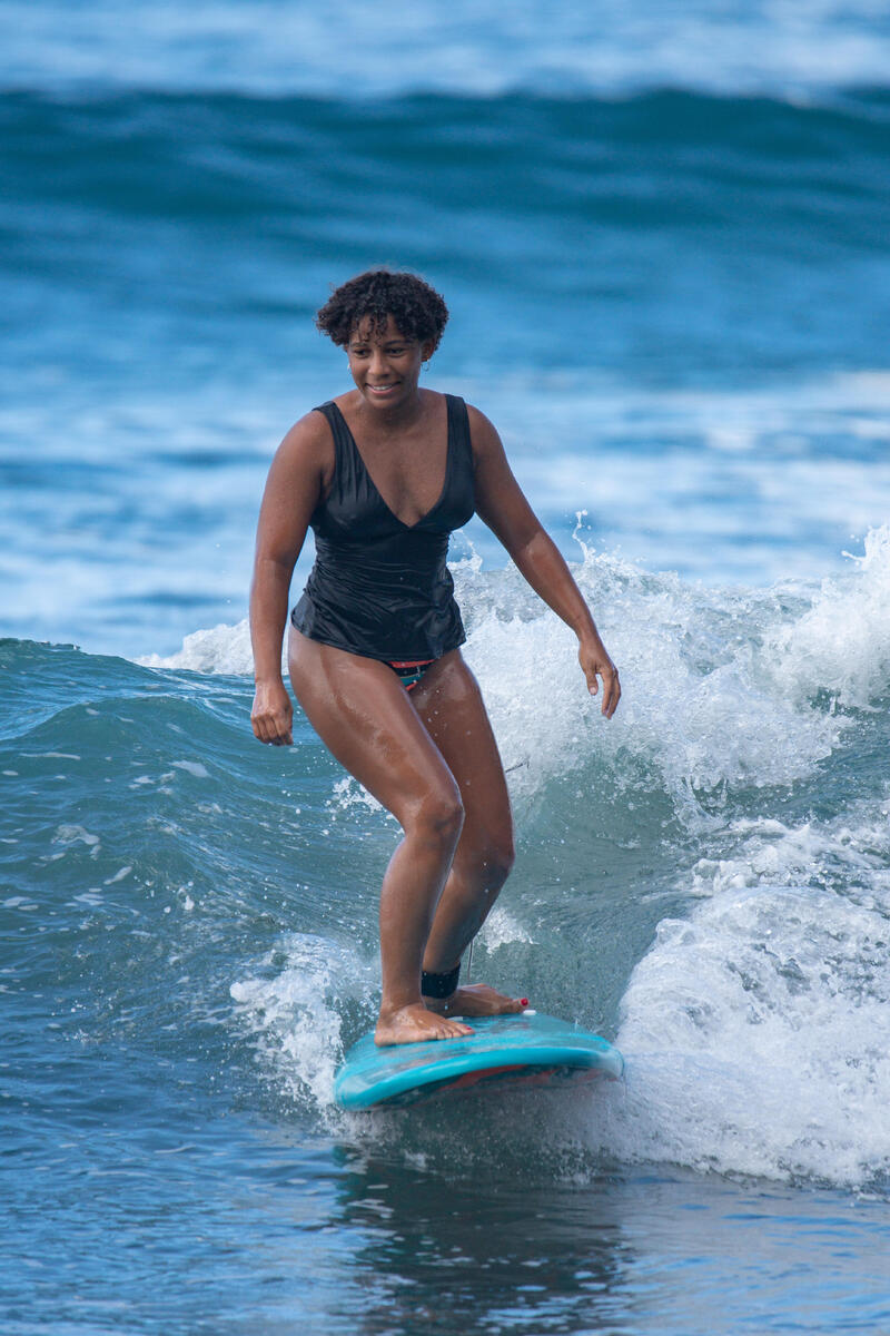 Tankini Mujer surf escote V negro