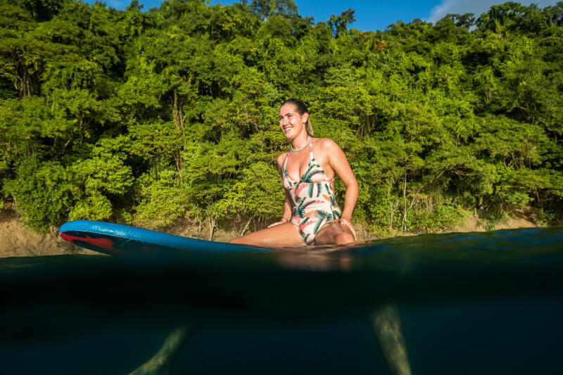 Kostium kąpielowy jednoczęściowy surfingowy damski Olaian Mae Jungle