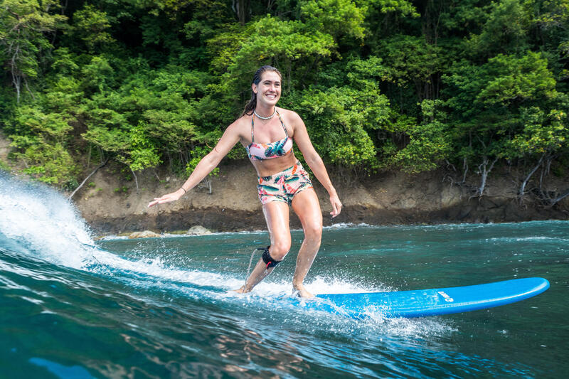Surfboardshort voor dames Tini Jungle met elastische band en aantrekkoord