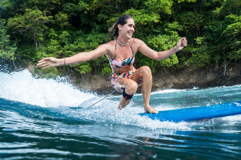 Surfboardshort voor dames Tini Jungle met elastische band en aantrekkoord
