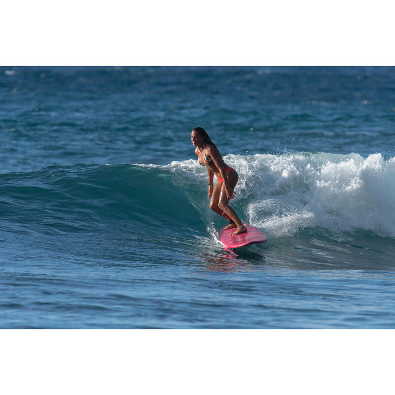 Bikini-Hose Tanga Lulu Surfen mit hohem Beinausschnitt Damen rosa koralle