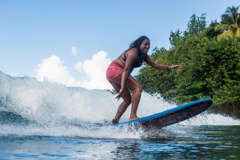 Dámské surfařské kraťasy Tini růžové s elastickým pasem a šňůrkou na utažení