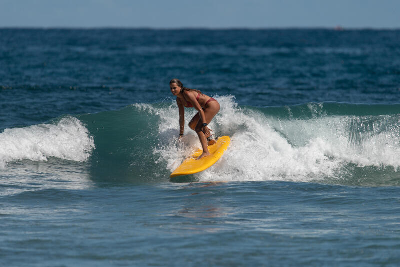Top de Bikini de Surf ELENA Mulher Push-up Almofadas fixas Rosa Liso Canelado