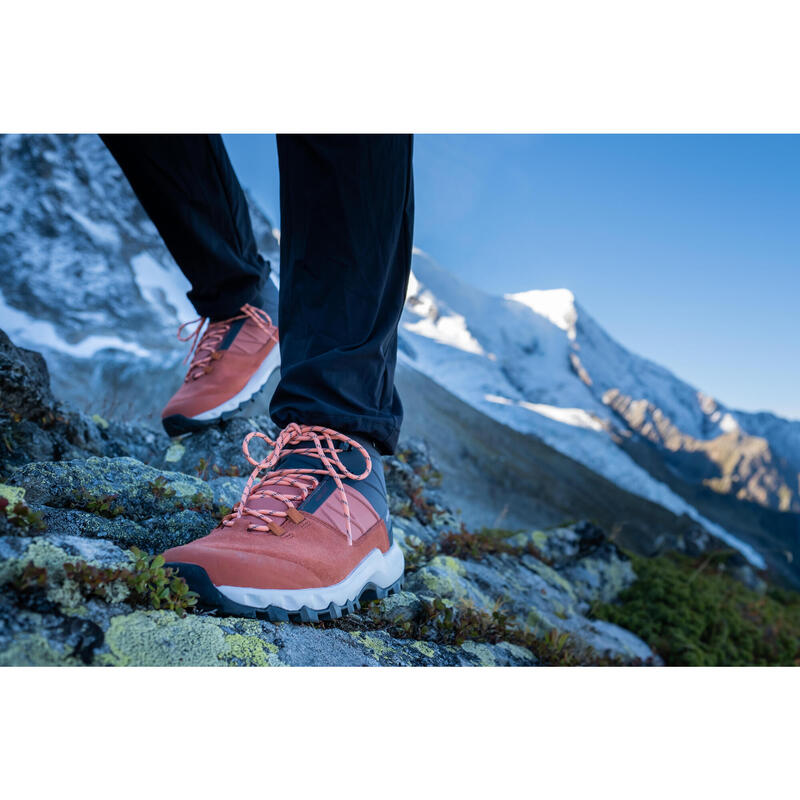 Chaussures imperméables de randonnée montagne - MH500 MID sépia - femme