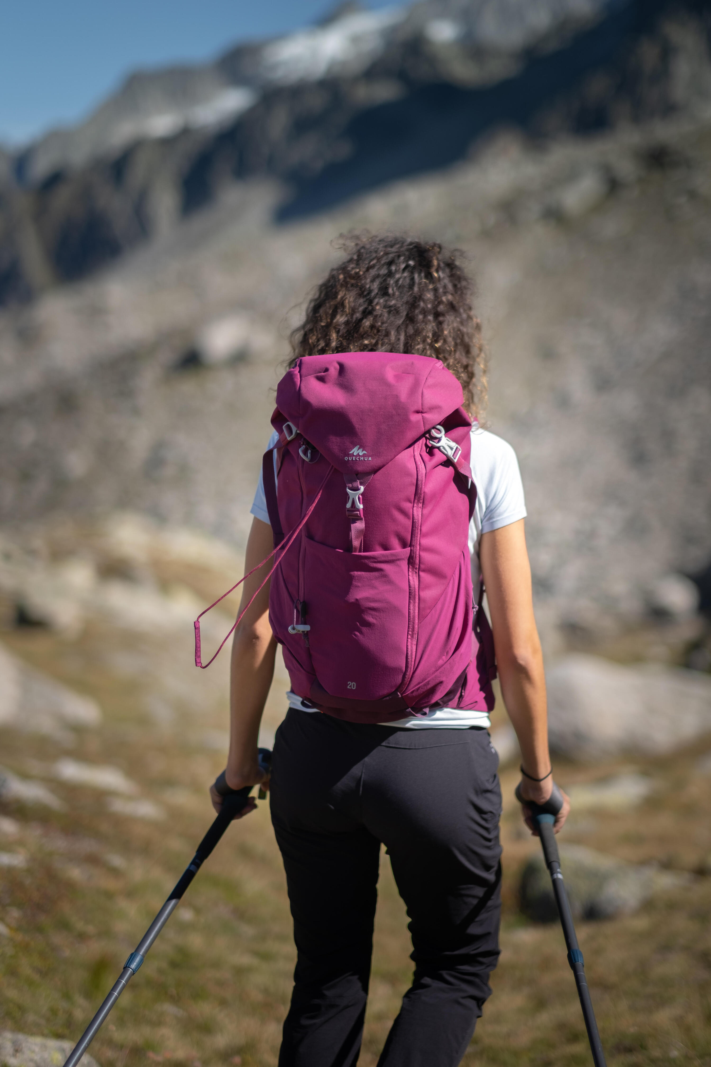 Sac à dos de randonnée montagne 20L, MH500 violet 19/19