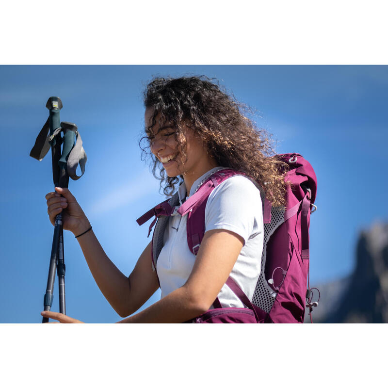 Camiseta de montaña y trekking Mujer con cremallera Quechua FH900