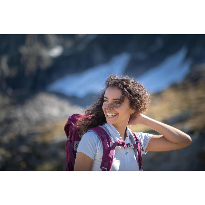 Camiseta de montaña y trekking Mujer con cremallera Quechua FH900