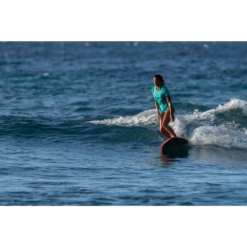TEE SHIRT ANTI UV FEMME MANCHES COURTES SURF MALOU TURQUOISE