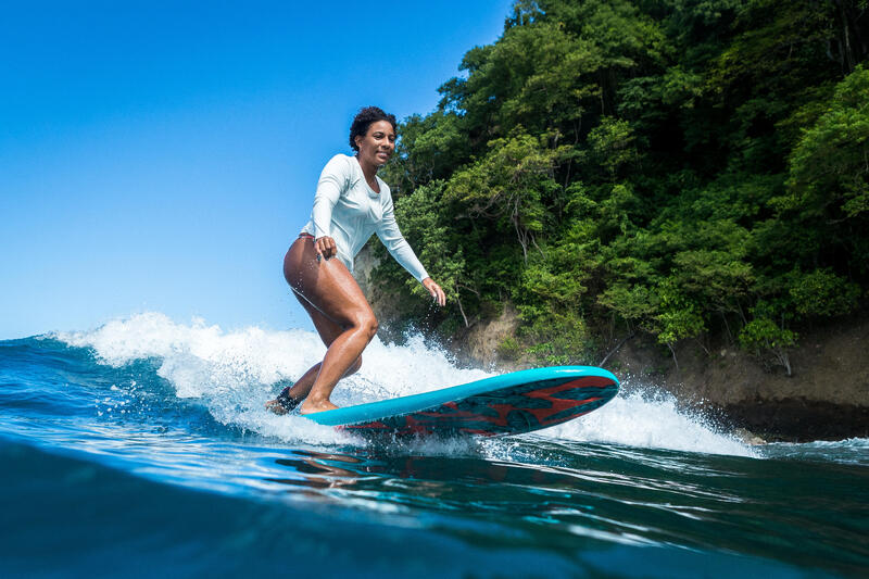  Maglia anti-UV surf donna 100 manica lunga grigia 