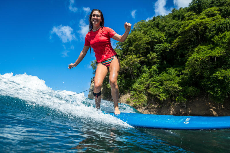 Top UV surfingowy damski Olaian krótki rękaw