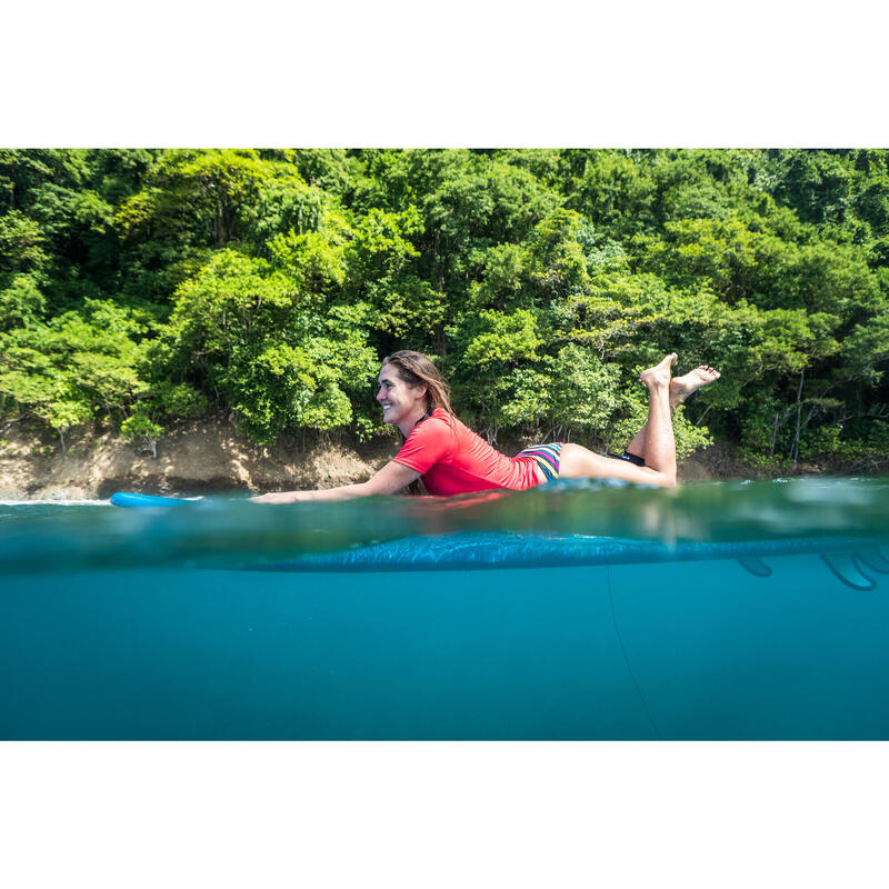 UV-Shirt Surfen Damen kurzarm Maou koralle
