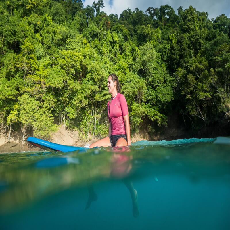 Top UV surfingowy damski Olaian 100 krótki rękaw