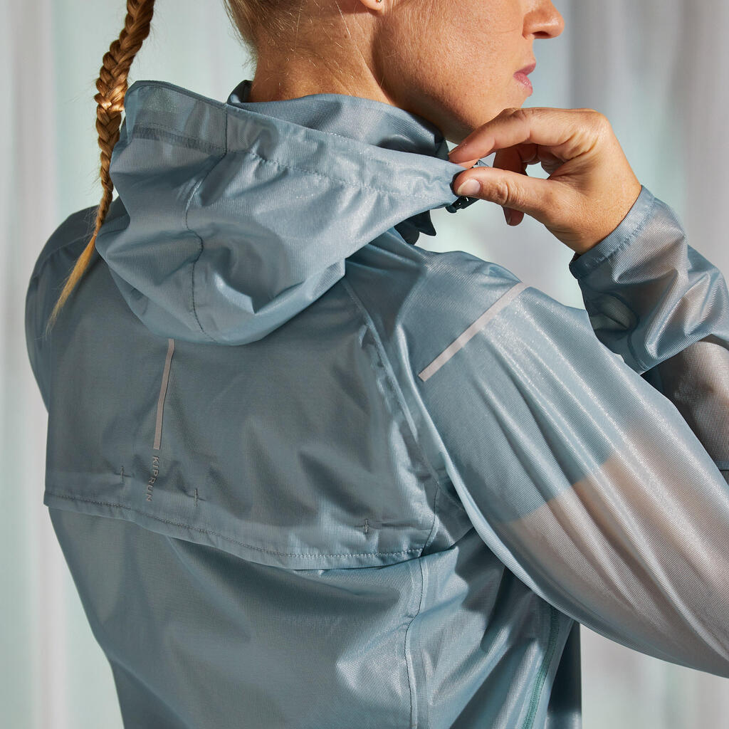 Lauf-Regenjacke Kiprun Light Damen grün