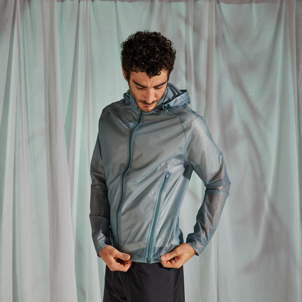 Men's Running Rain Jacket Kiprun Light - limited edition green khaki