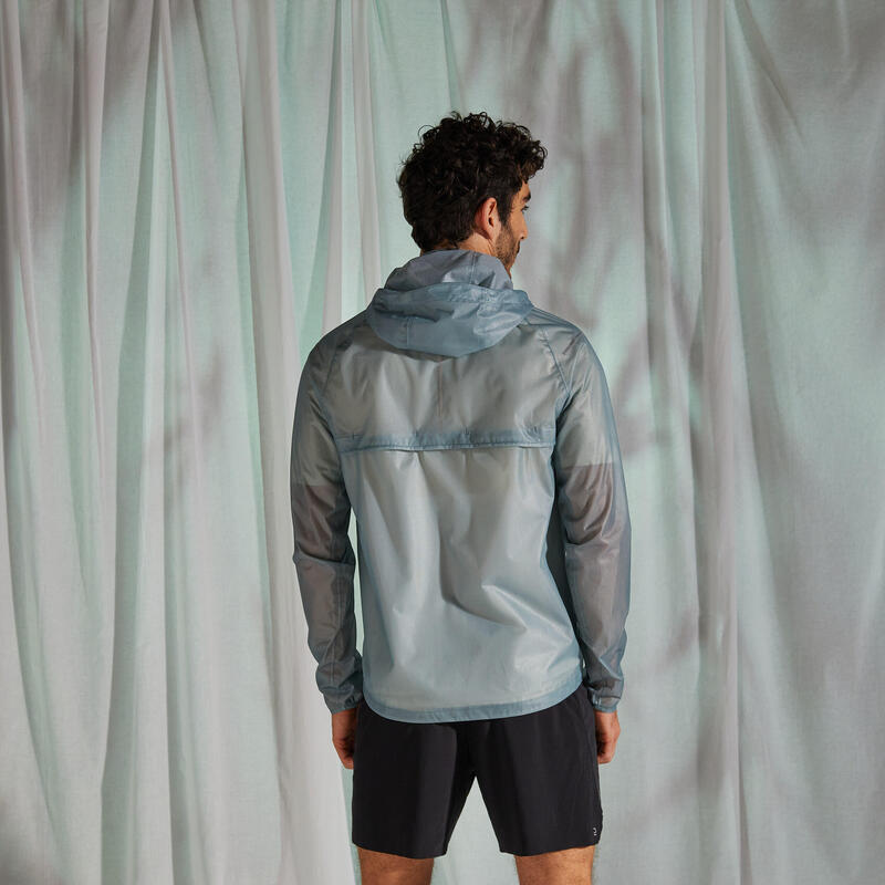 Men's Running Rain Jacket Kiprun Light limited edition green khaki