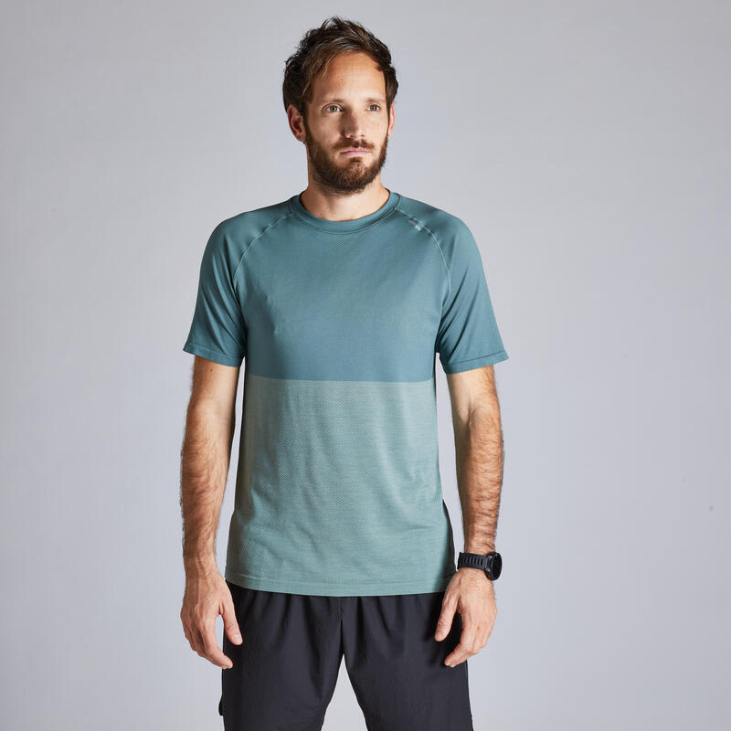 Men's Running Breathable T-Shirt Kiprun Care - limited edition green khaki 