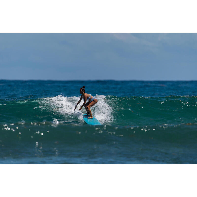 Surfbikinitop voor dames BEA MARIN met rugverstelling WIT/GRIJS