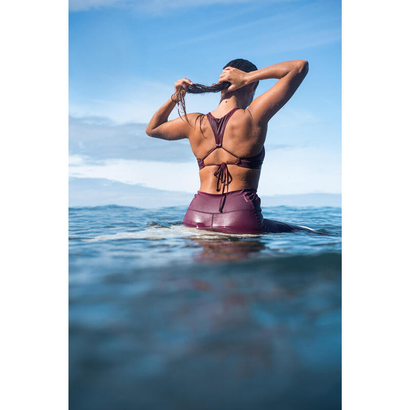Haut de maillot de bain brassière de surf femme réglable AGATHA ROUGE BORDEAUX