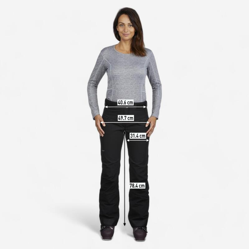 Skibroek dames waterdicht | Fleece voering | Ademend | 500 | Zwart