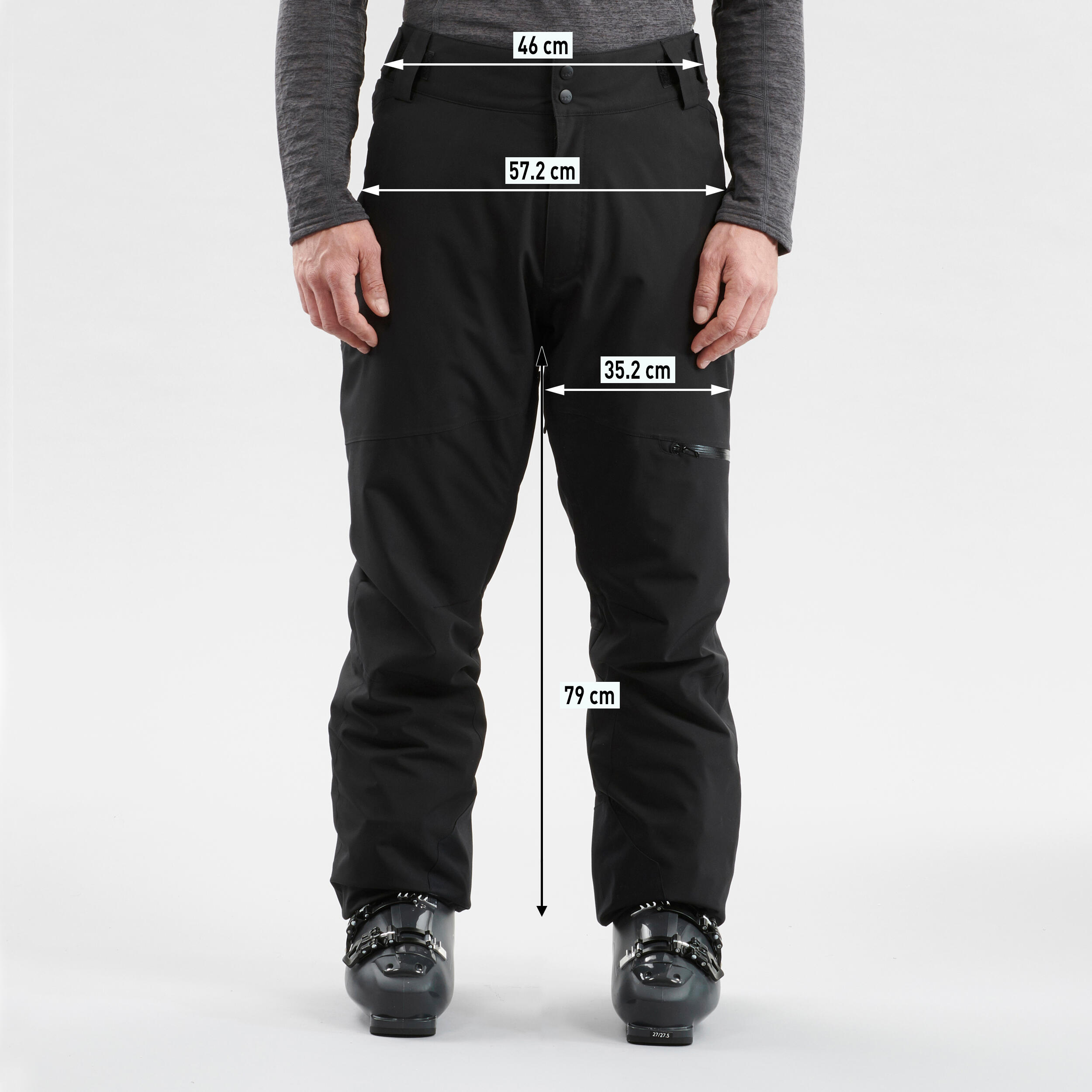 Men’s Ski Pants - Ski 500 Black - WEDZE