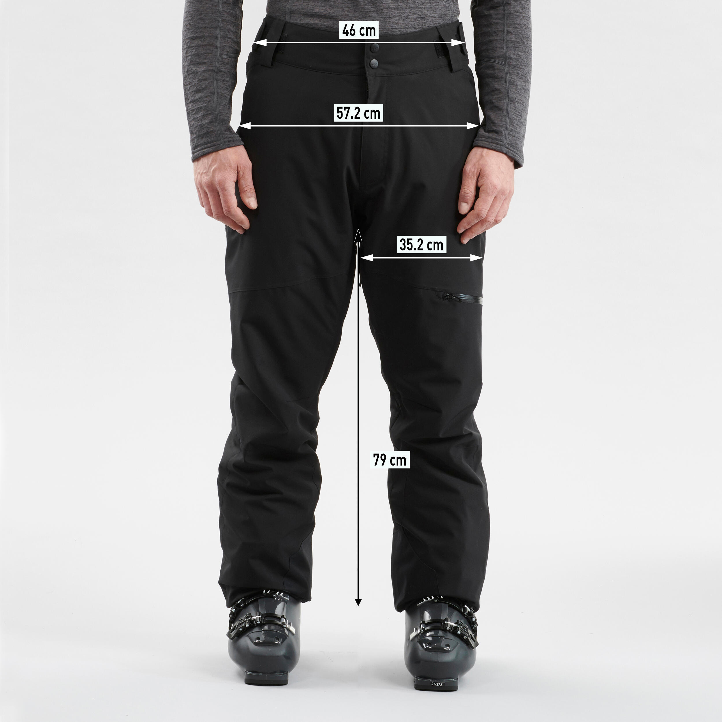Men’s Warm Ski and Snowboarding Trousers Regular 500 - Black 9/9