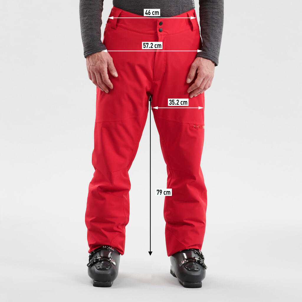 MEN'S DOWNHILL SKI TROUSERS - 500 - RED