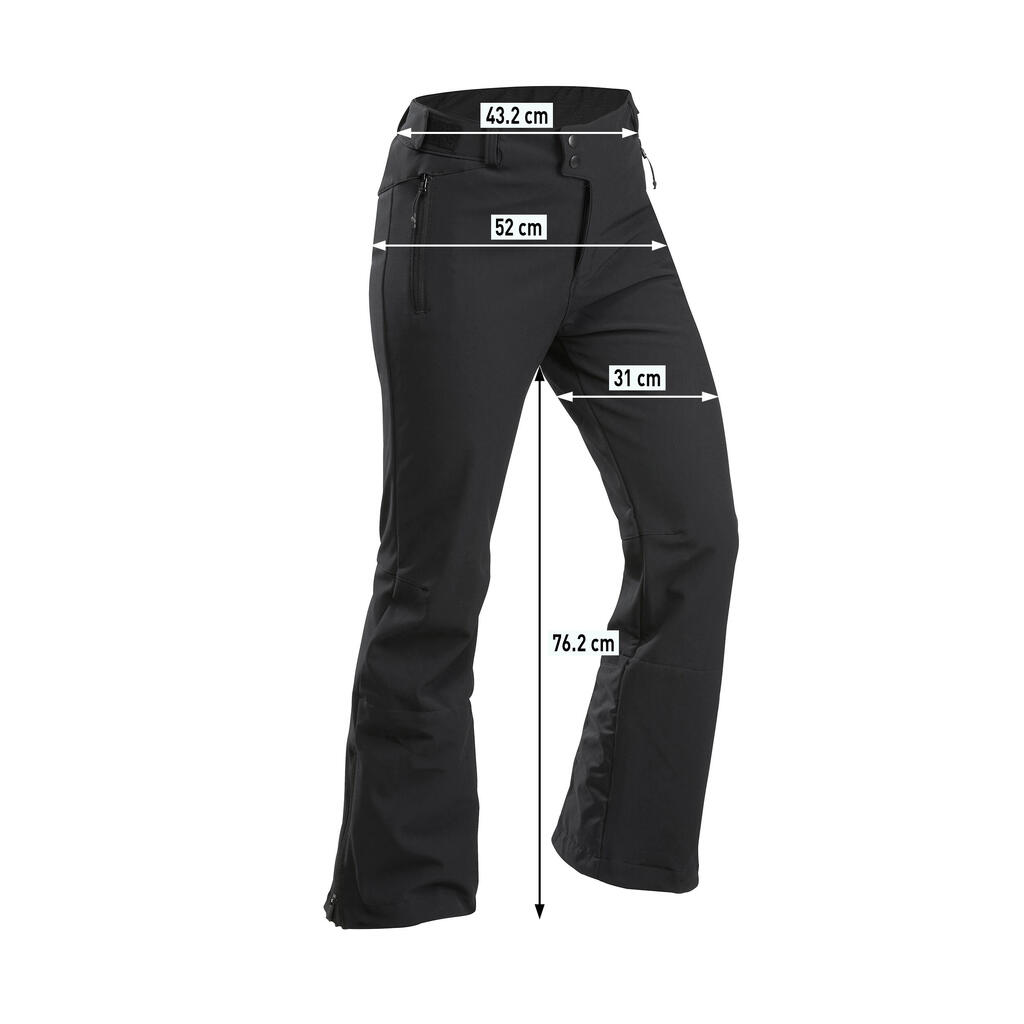 Crne muške pantalone za skijanje 500