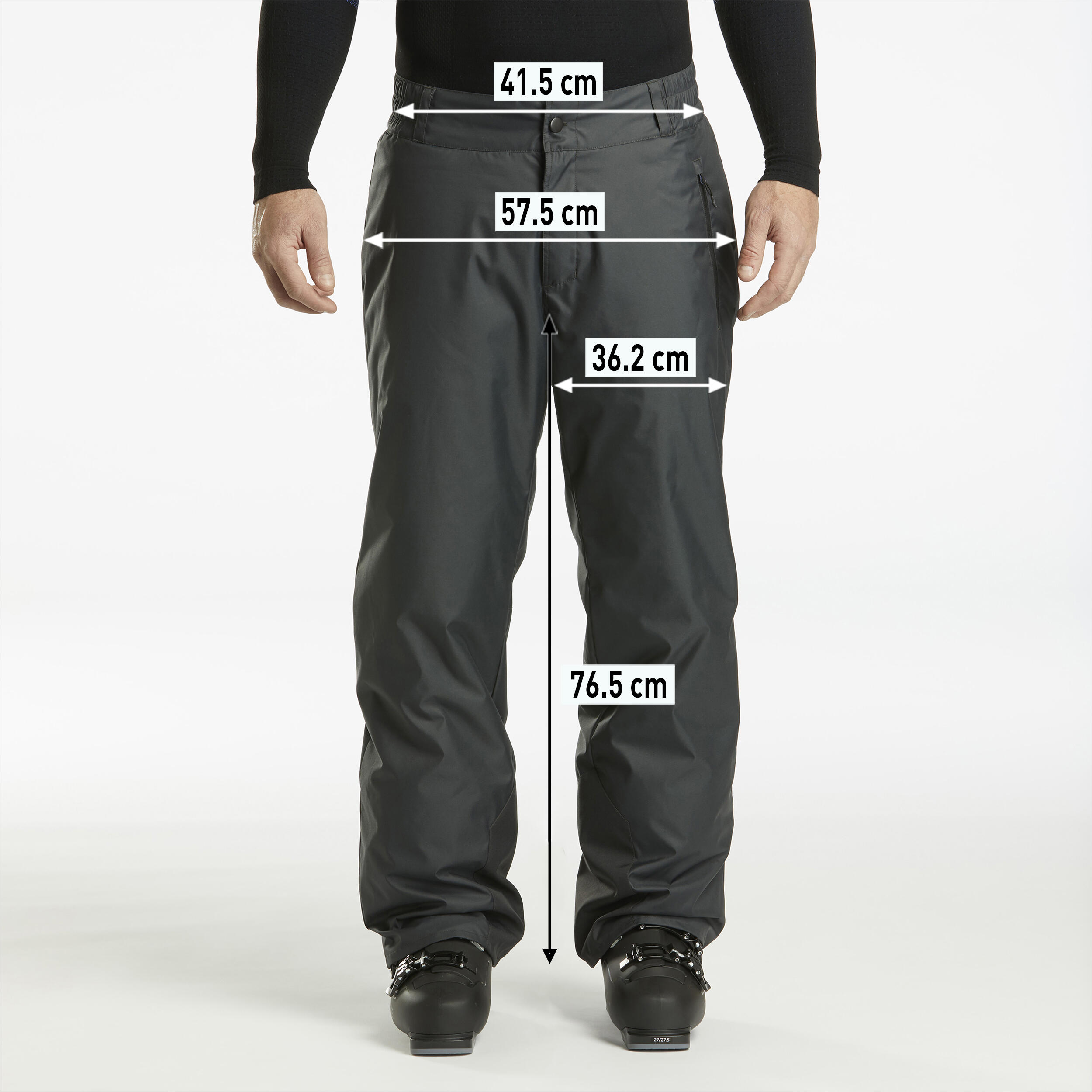 Men’s Ski Pants - 100 Black - WEDZE