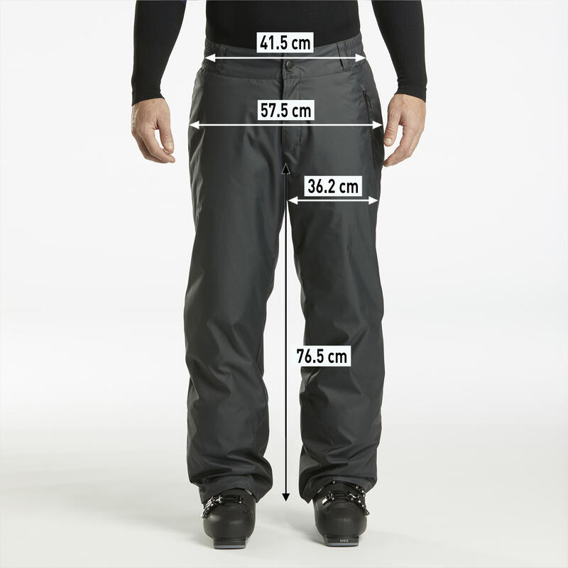 Pantaloni de schi călduroși 100 negru, bărbați