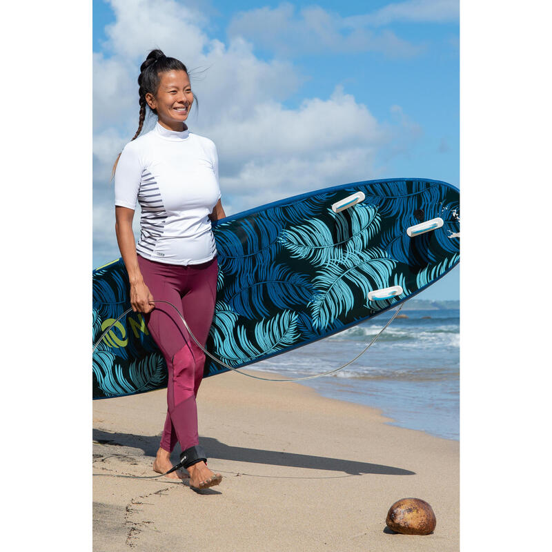 Promo Tee shirt anti uv femme manches courtes surf floral bleu chez  Decathlon