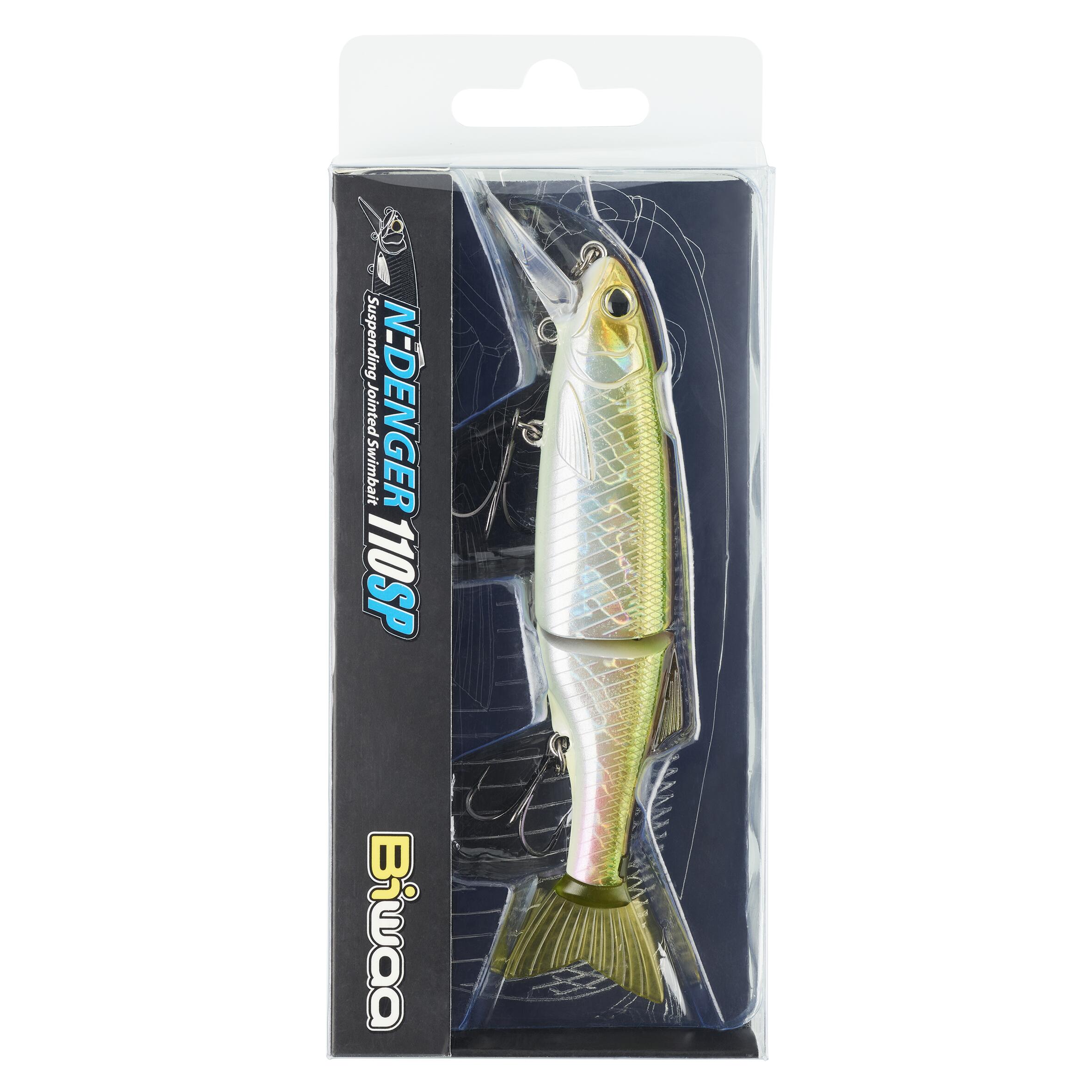 Leurre De Pêche Vintage EGER BAIT CO. #301 Bois - Bande Noire Et Blanche