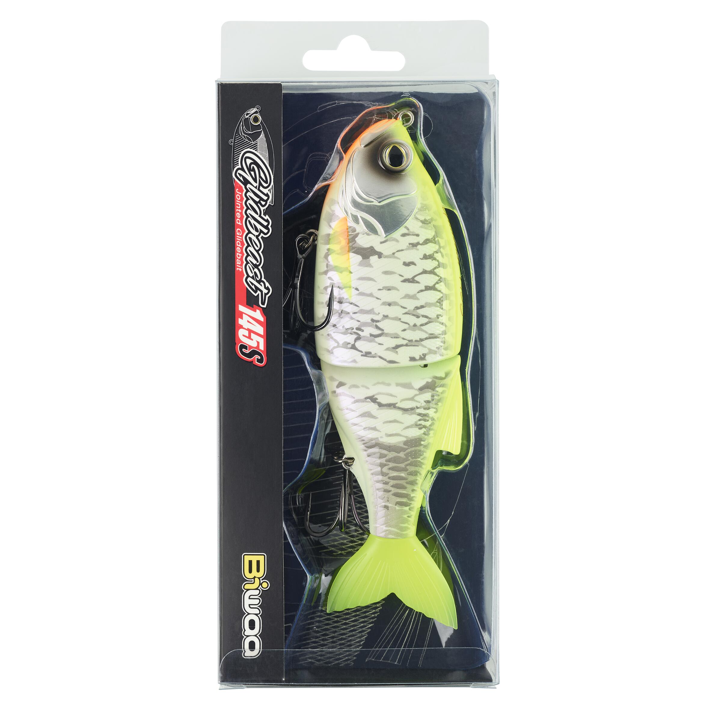 LEURRE PECHE AUX LEURRES BROCHET  BIWAA GLIDBEAST 145S DOS JAUNE 4/5