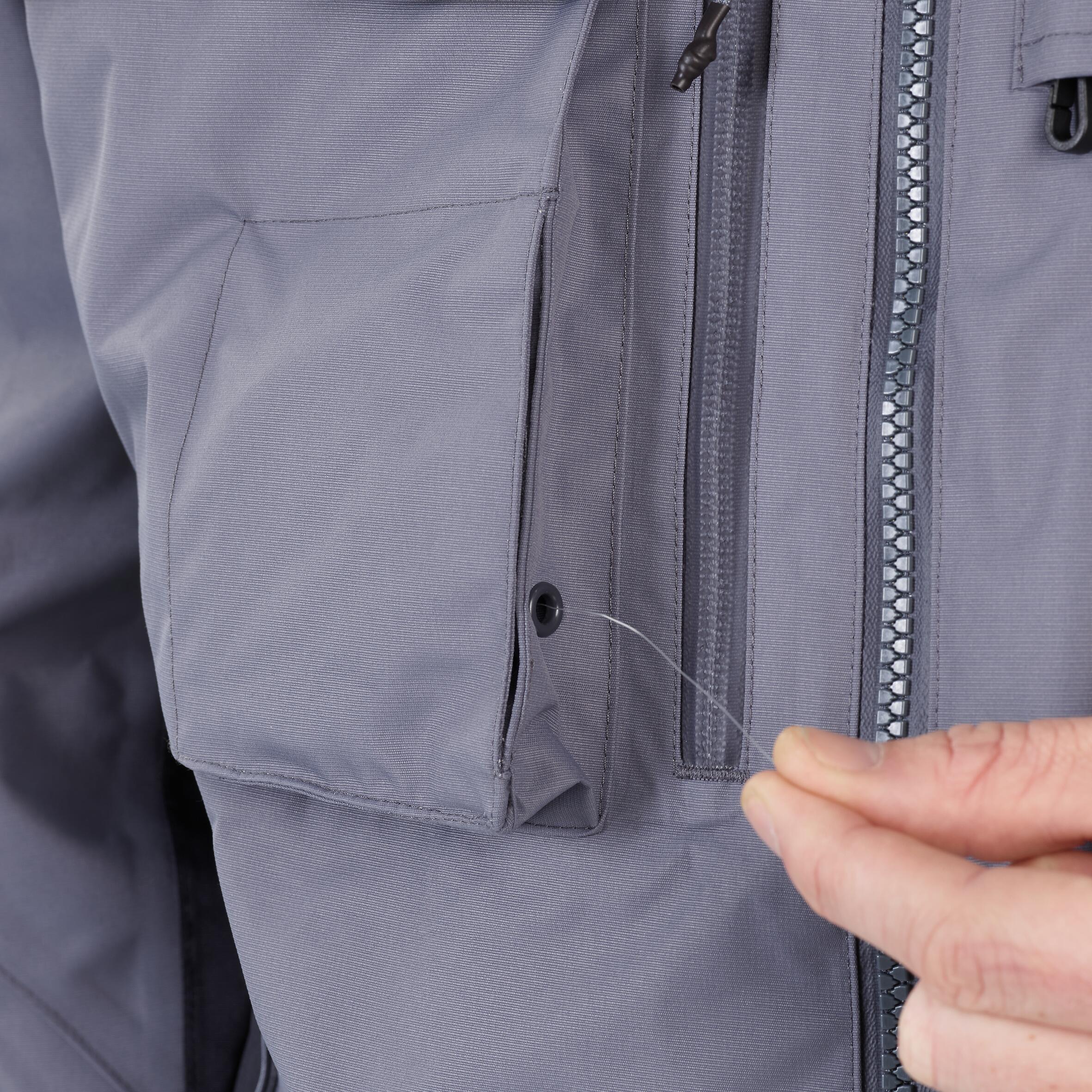 Waterproof fishing jacket 500 Grey 4/7