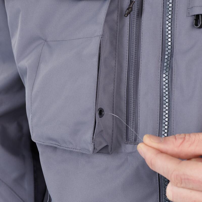 Veste de pêche imperméable 500 grise