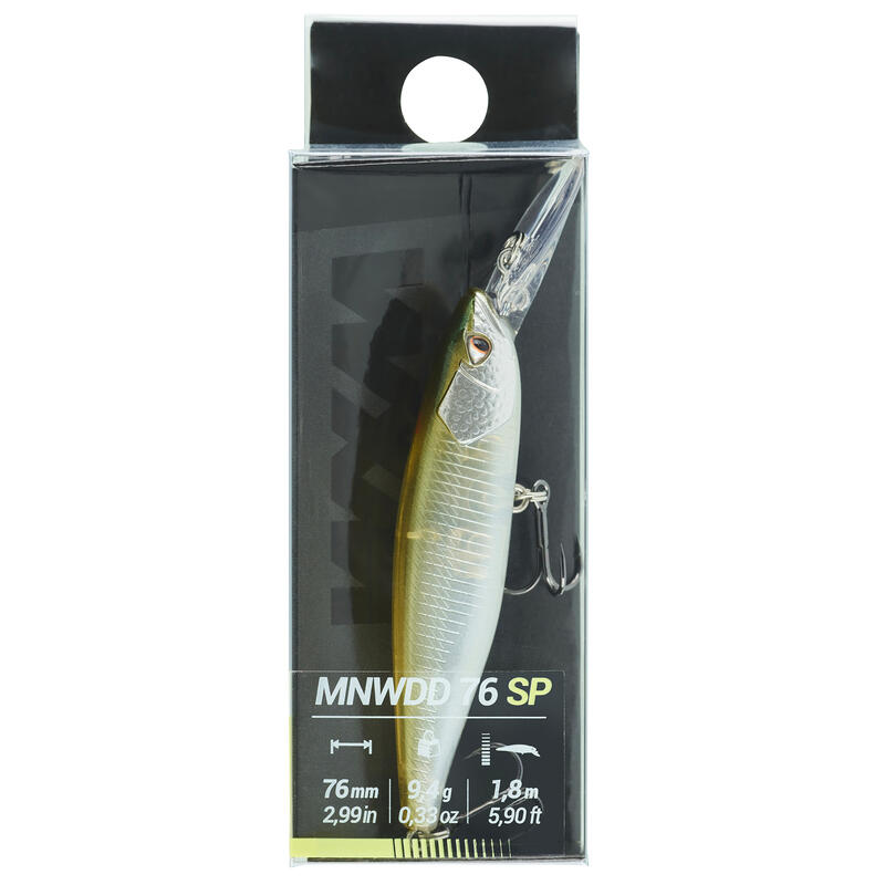 AMOSTRA FLUTUANTE PESCA JERKBAIT MINNOW WXM MNWDD 76 SP DORSO CASTANHO