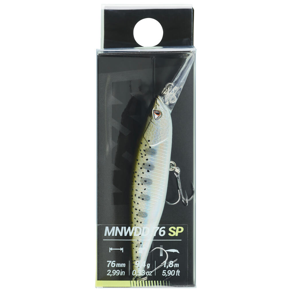 Wobbler Jerkbait Minnow WXM MNWDD 76 SP brauner Rücken