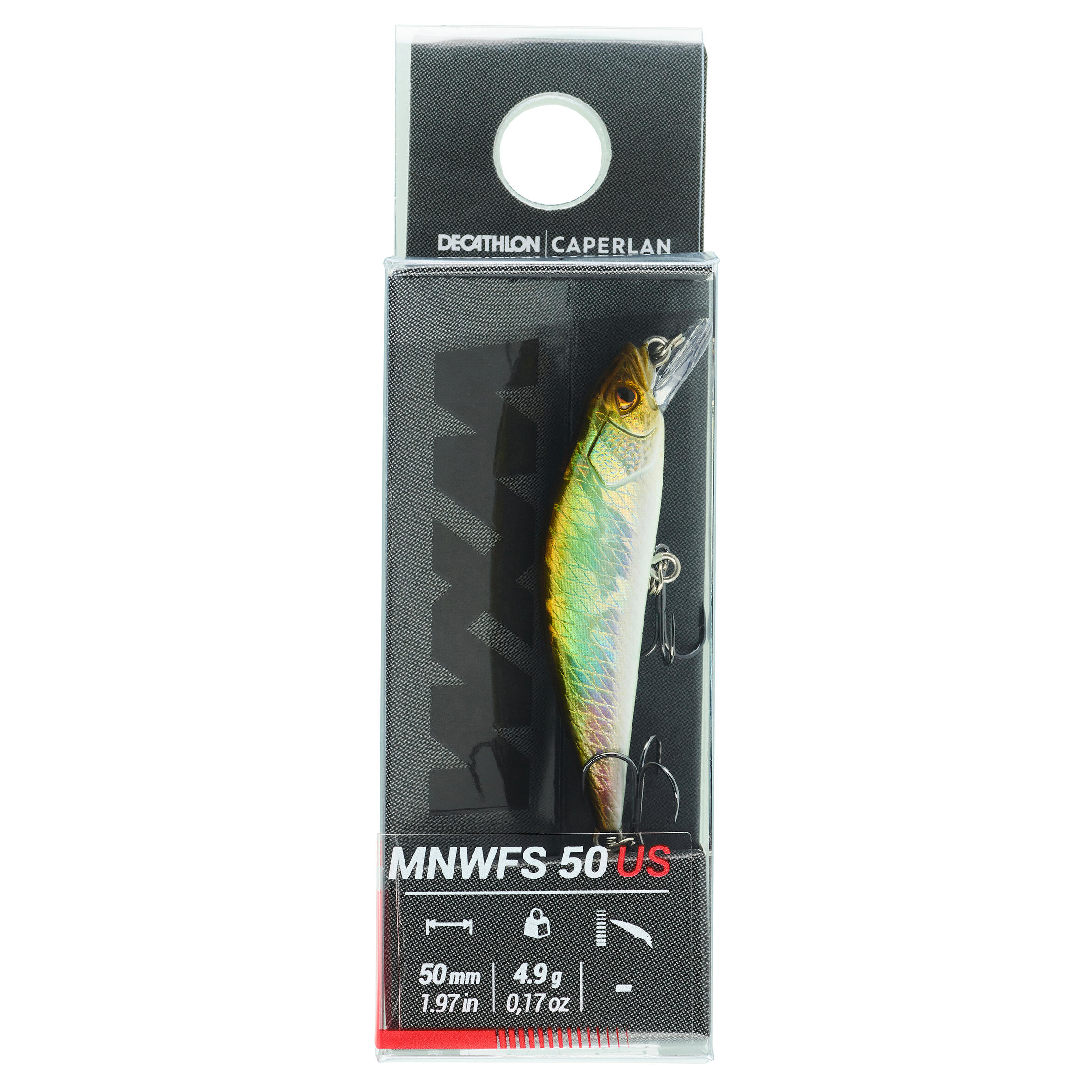 Señuelo de Pesca Spinning Minnow Trucha Wxm Mnwfs 50 US Dorso Verde 2/2