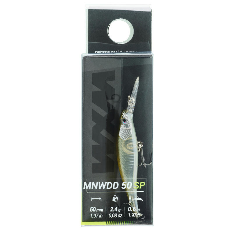 POISSON NAGEUR JERKBAIT/ DEEP MINNOW WXM MNWDD 50 SP DOS MARRON