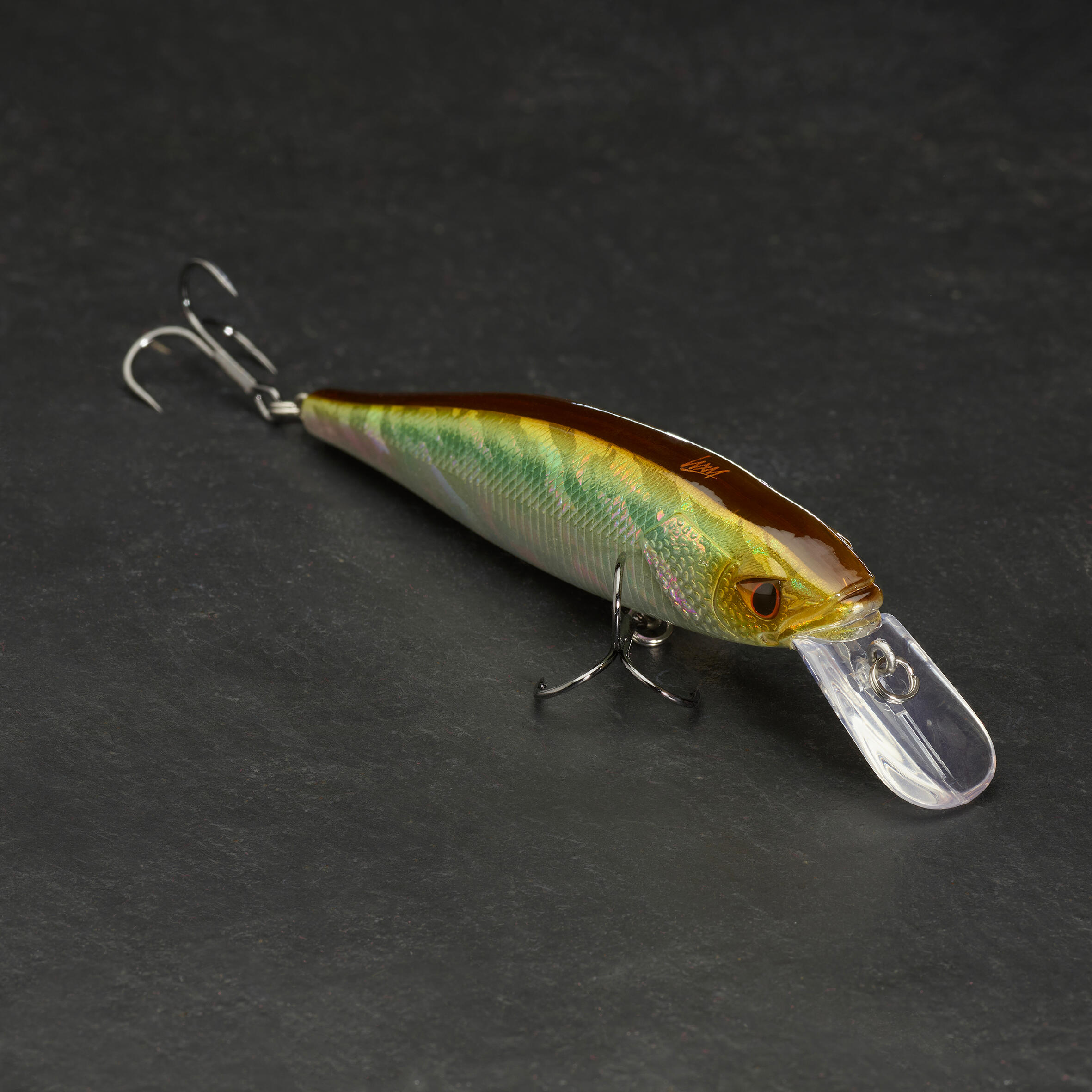 CAPERLAN Wobler Jerkbait Minnow WXM MNW 100 SP zelený chrbát bez · záber 3