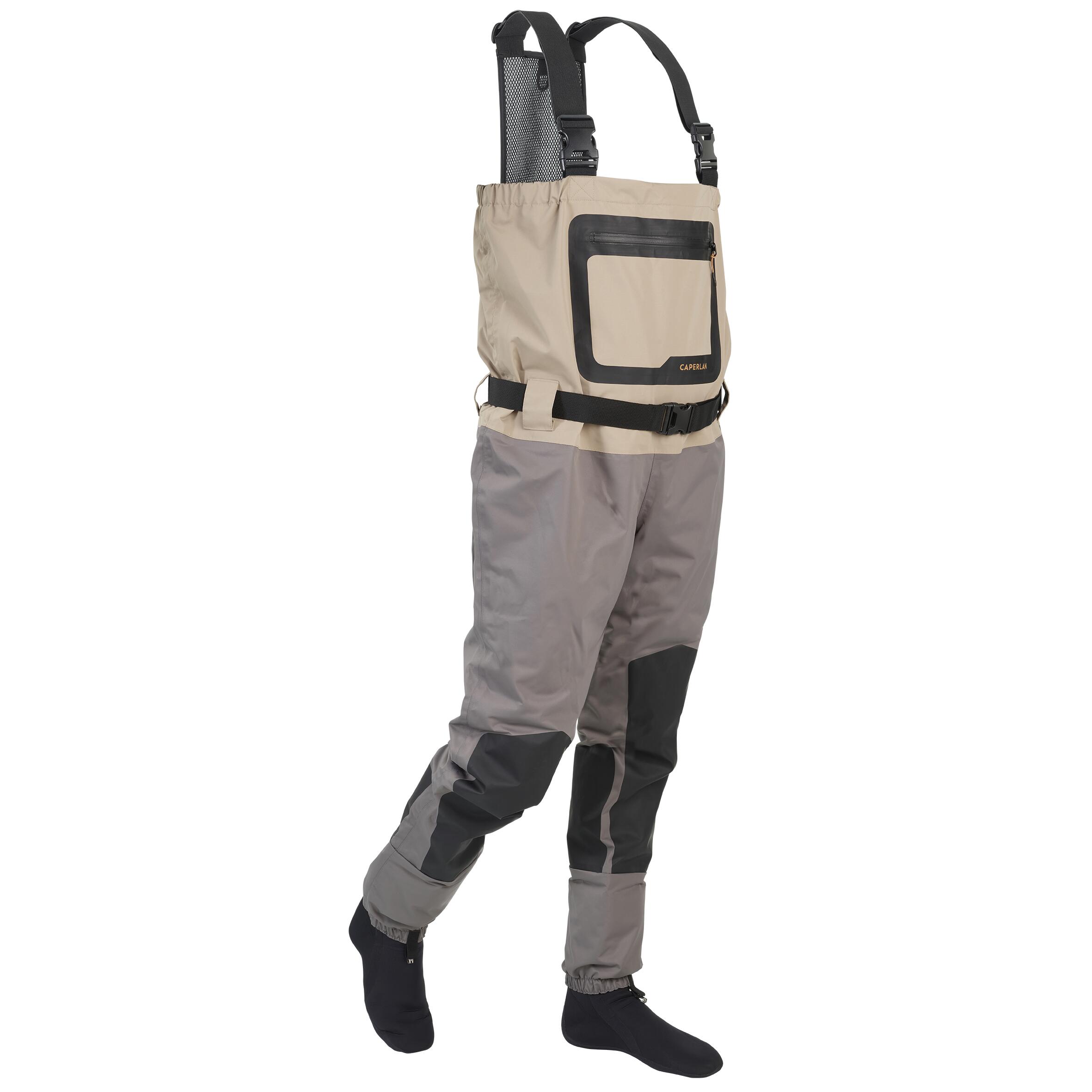 Waders da pesca traspiranti con scarpette in neoprene - WDS 500 BR-S