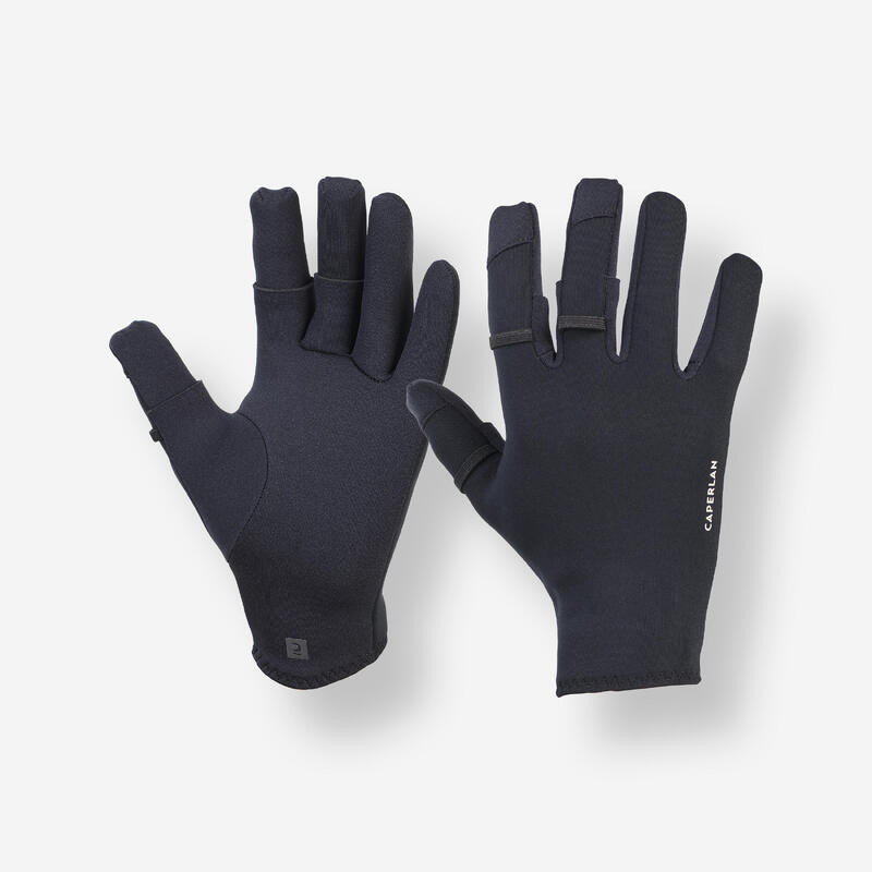 Fishing 1 mm neoprene gloves 500 thermo with three opening fingers ...