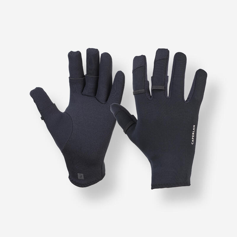 Guantes Pesca 500 Thermo Negro Neopreno 1 mm 3 Dedos Destapables