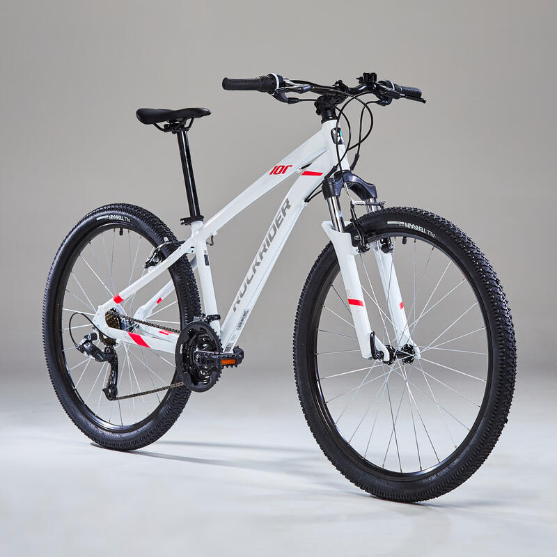 Bicicleta MTB eléctrica y semirrígida gris con amarillo ácido de 27.5  E-ST520 - Decathlon