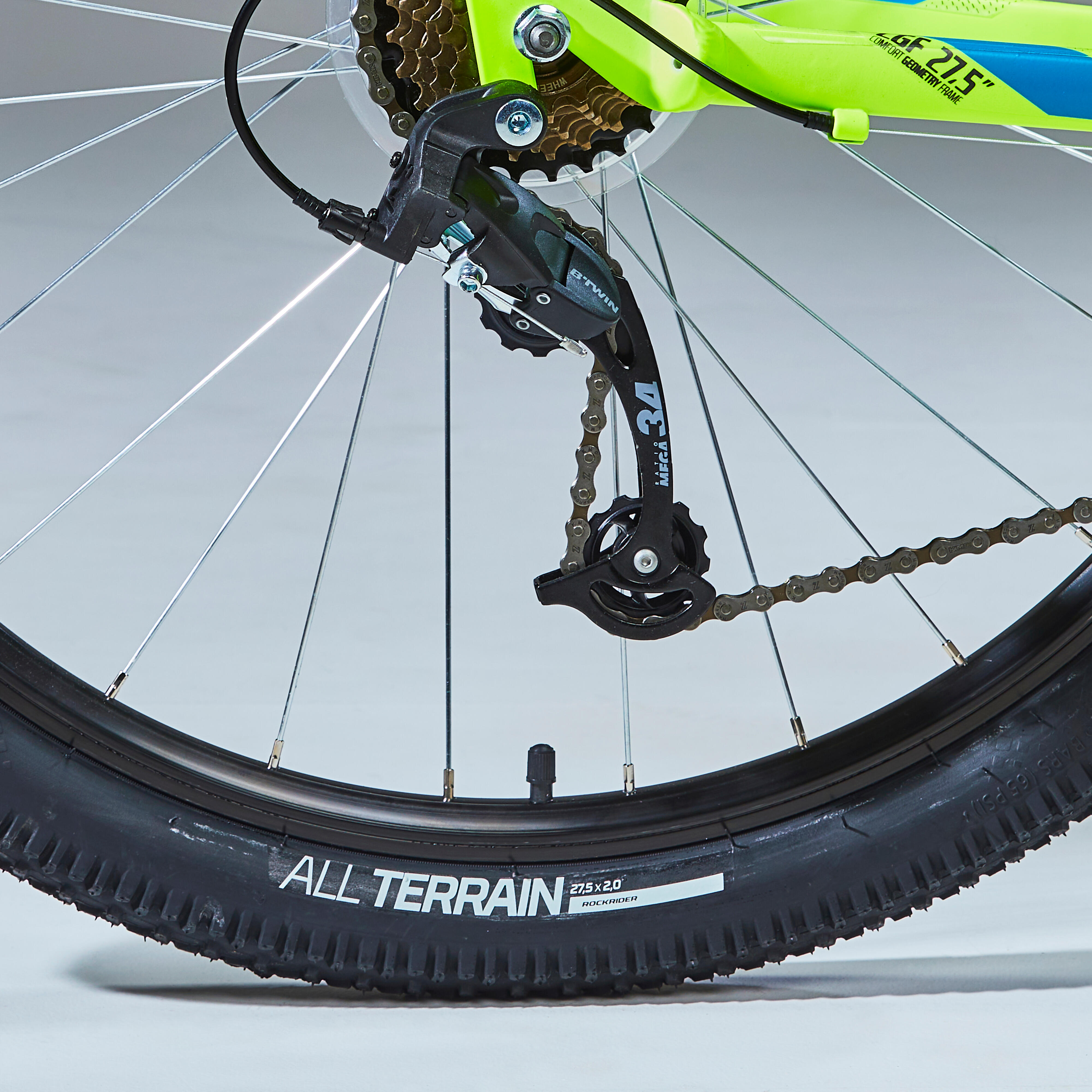 Vélo de montagne 27.5 po Microshift -  ST 100 jaune - ROCKRIDER