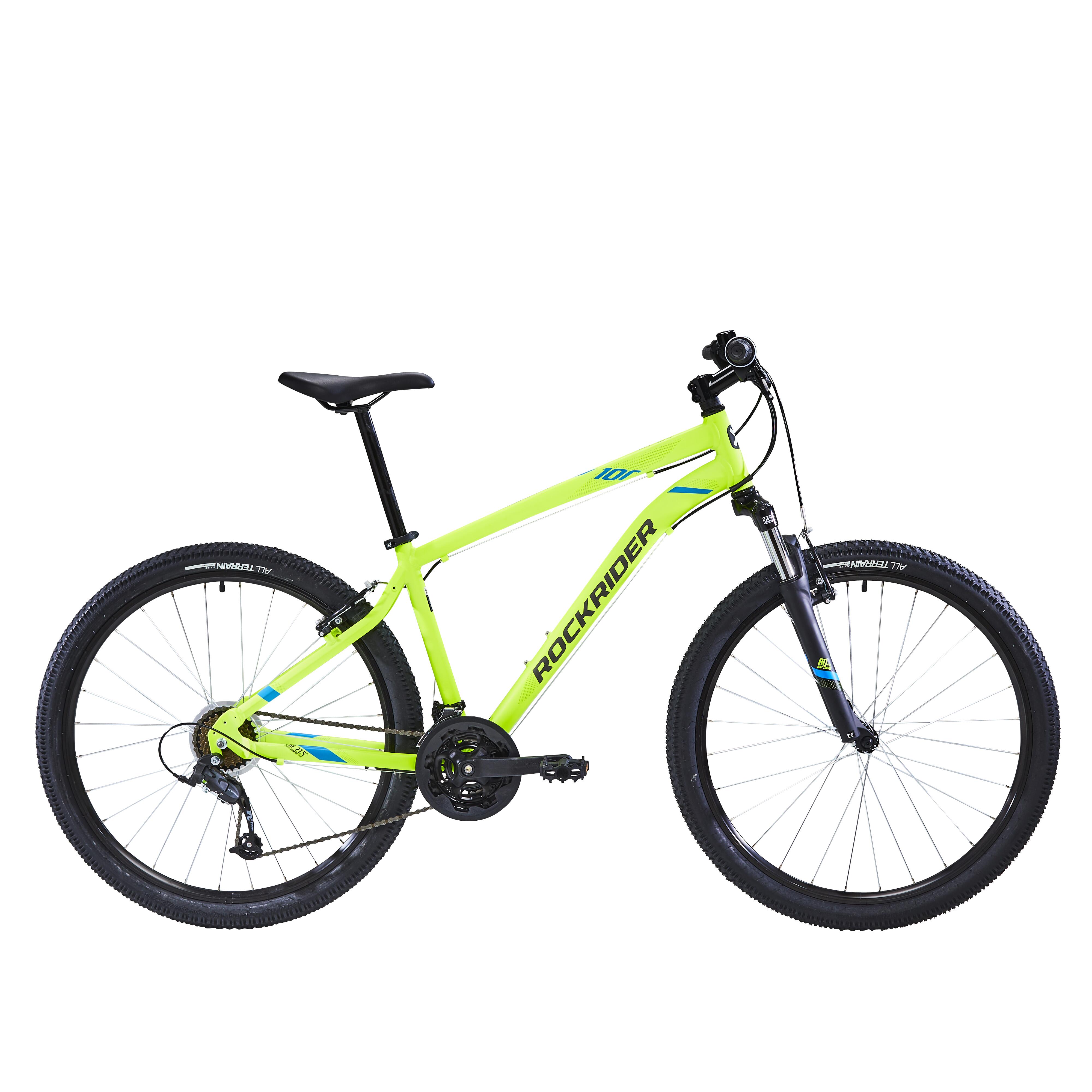 Mountainbike ST 100 3x7 speed microshift/shimano geel | ROCKRIDER |  Decathlon.nl