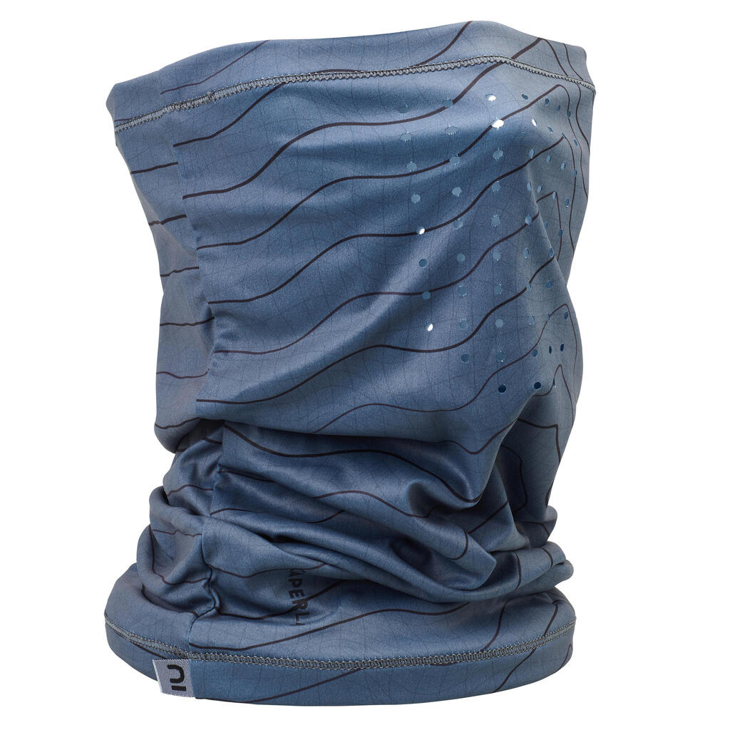Fishing neck gaiter 500 anti-uv grey blue