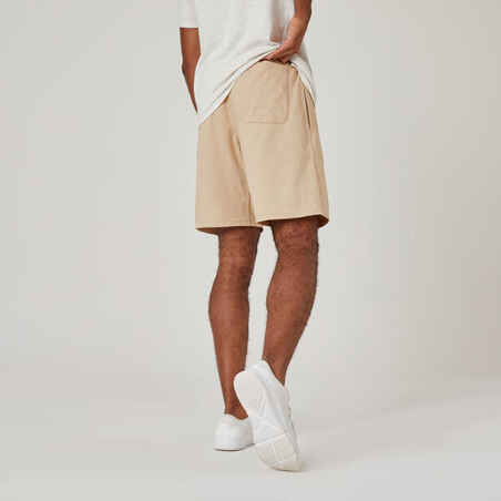 Men's Fitness Shorts 500 Essentials - Linen Grey