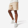กางเกงขาสั้นเนื้อผ้าหลักเป็นผ้าฝ้ายสำหรับผู้ชายเพื่อการกายบริหารรุ่น Essentials (สีเบจ)